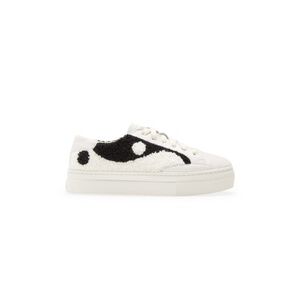 Soludos Yin Yang Platform Sneaker in Black White Leather